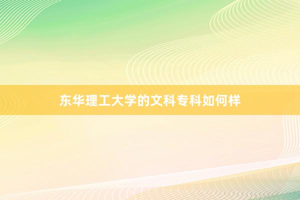 东华理工大学的文科专科如何样